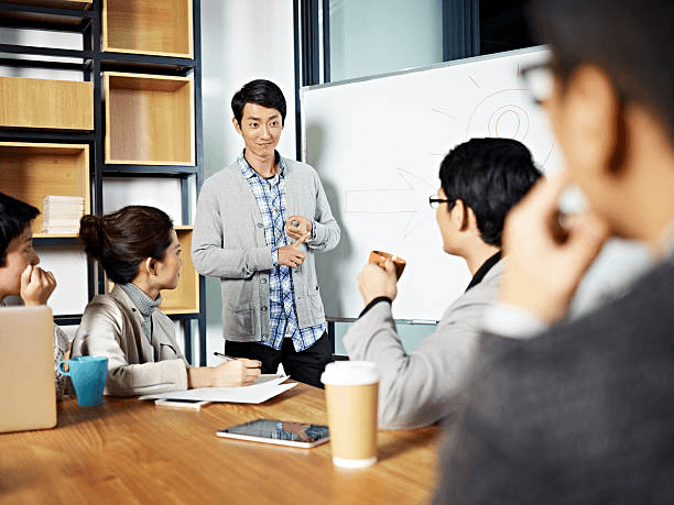 Small group discussion during a lesson
